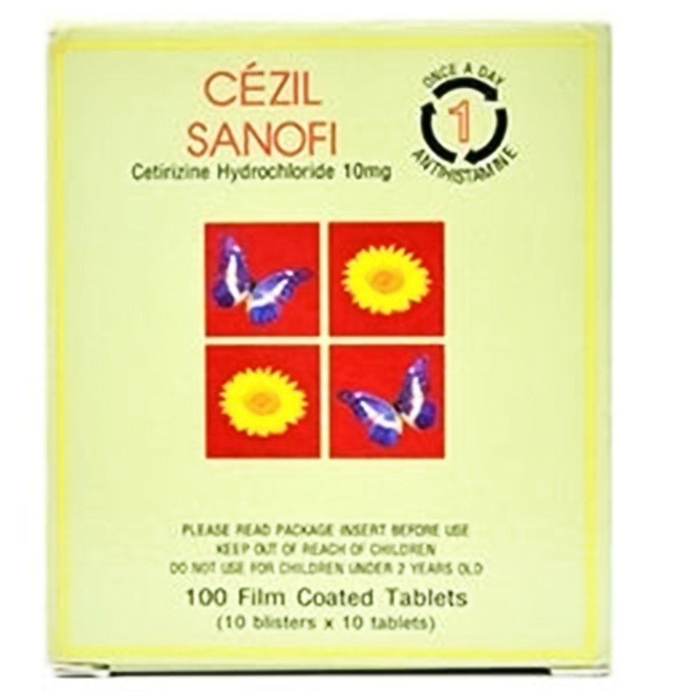 Thuốc Cezil Ampharco làm giảm tạm thời triệu chứng của sốt hoặc phản ứng dị ứng ở đường hô hấp (10 vỉ x 10 viên)