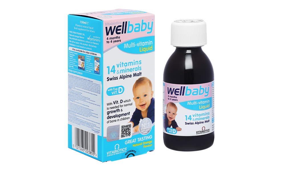 Chăm sóc bé yêu tốt hơn với Siro Vitabiotics Wellbaby Multi-Vitamin Liquid 