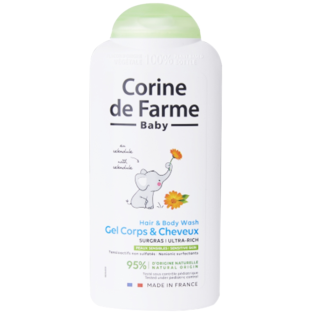 Gel gội và tắm cho bé Corine De Farme Hair And Body Wash dành cho mọi loại da (250ml)