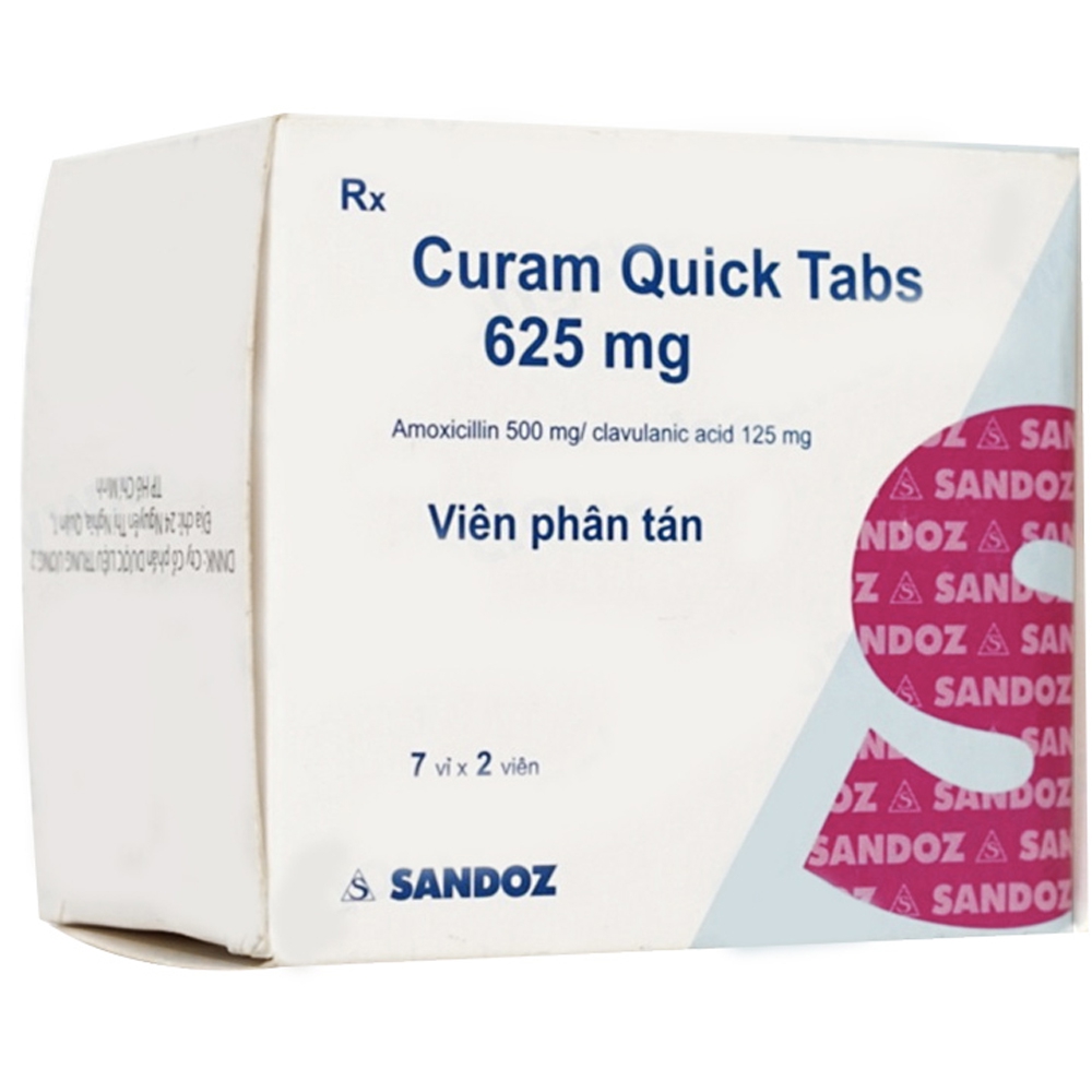 Thuốc Curam Quick Tabs 625mg Sandoz điều trị viêm nhiễm khuẩn (14 viên)