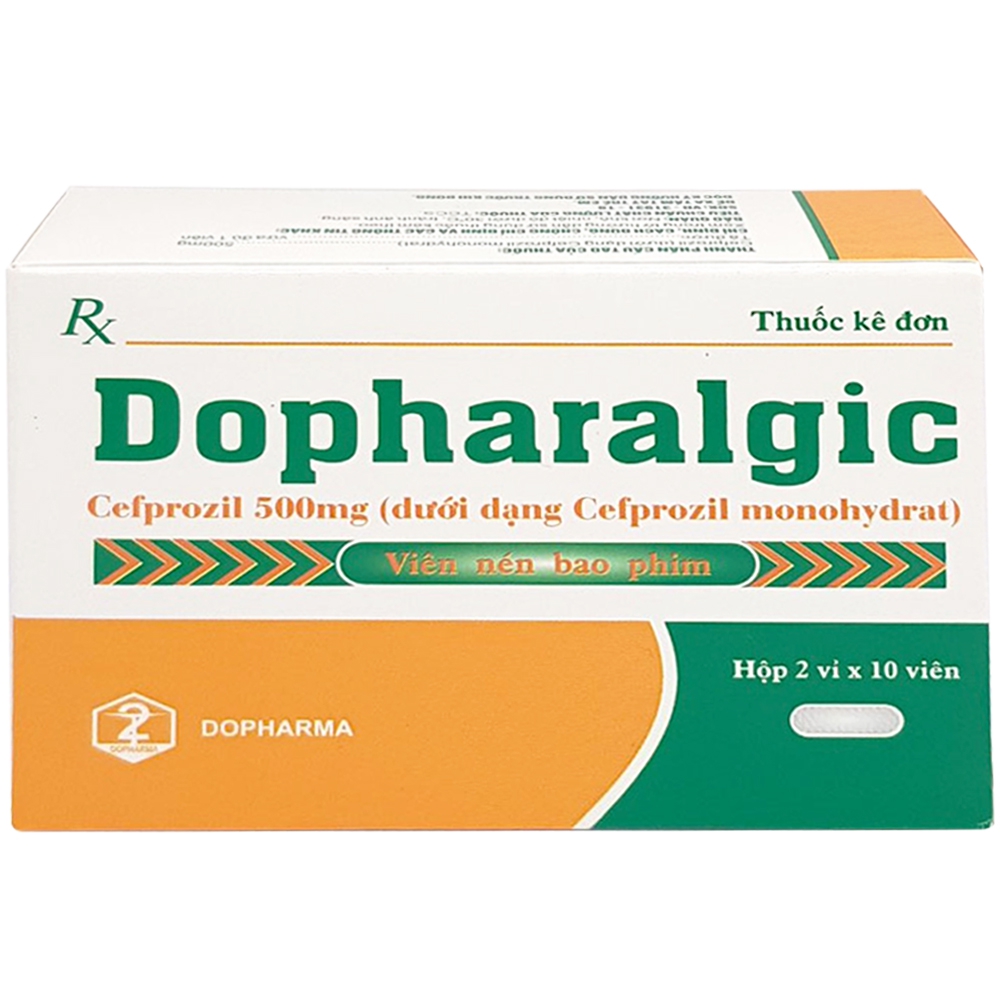 Thuốc Dopharalgic 500mg Dopharma điều trị các nhiễm khuẩn ở mức độ nhẹ và vừa (2 vỉ x 10 viên)