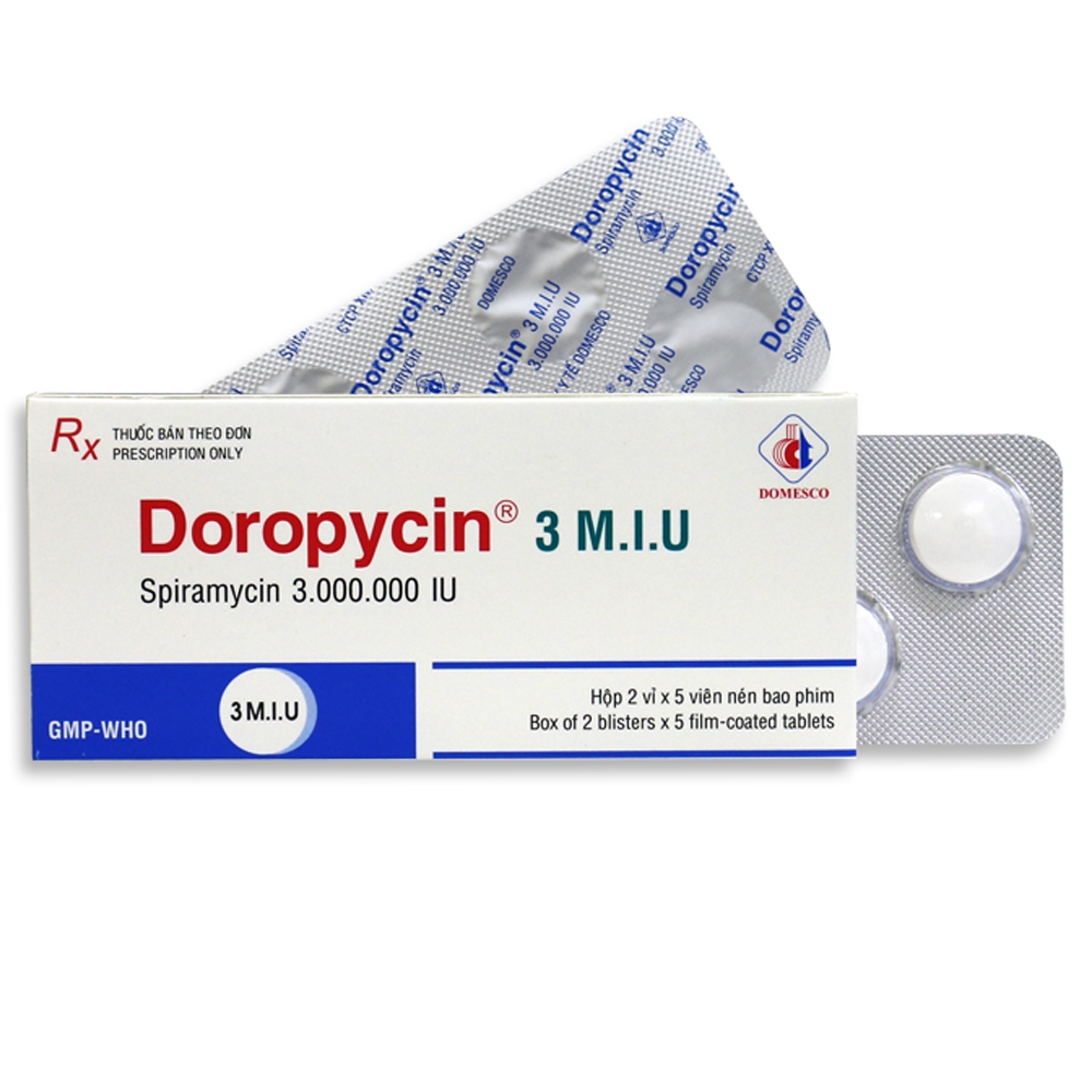 Thuốc Doropycin 3 M.I.U Domesco điều trị nhiễm khuẩn (2 vỉ x 5 viên)