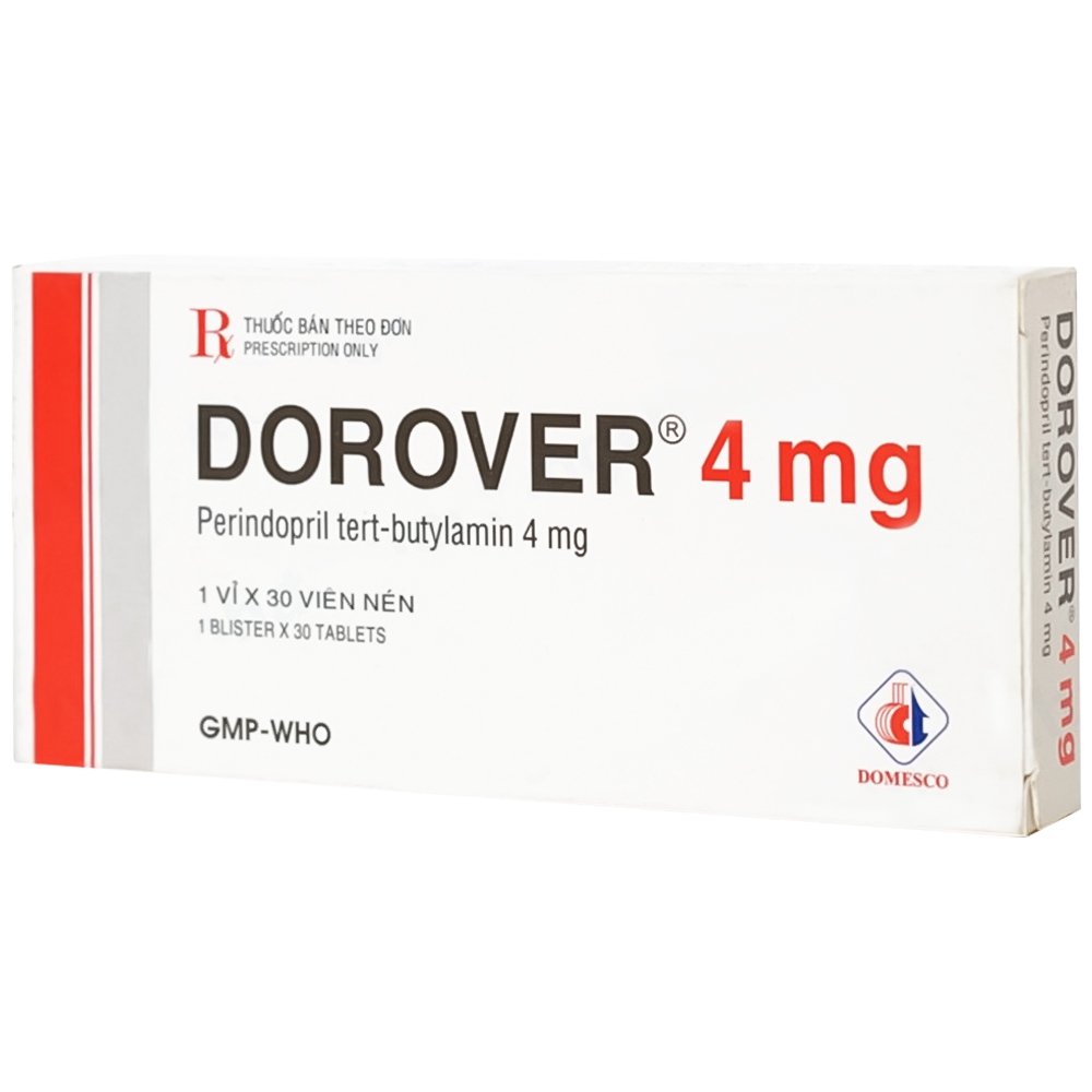 Thuốc Dorover 4mg Domesco điều trị tăng huyết áp, suy tim sung huyết (1 vỉ x 30 viên)