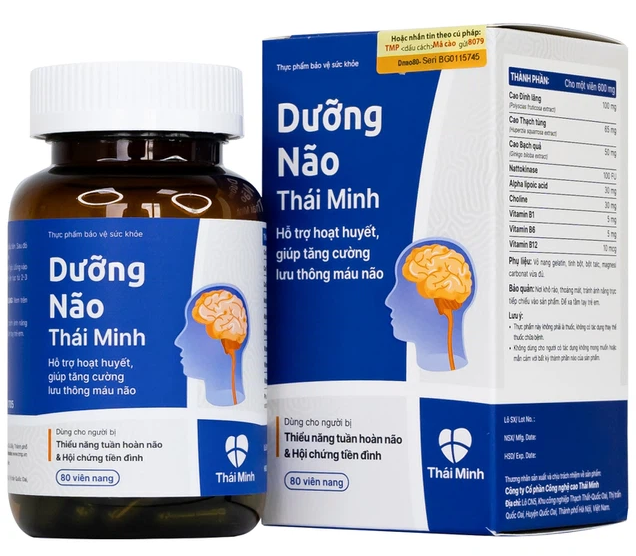 Viên uống Dưỡng Não Thái Minh hỗ trợ hoạt huyết, tăng cường lưu thông máu não (80 viên)