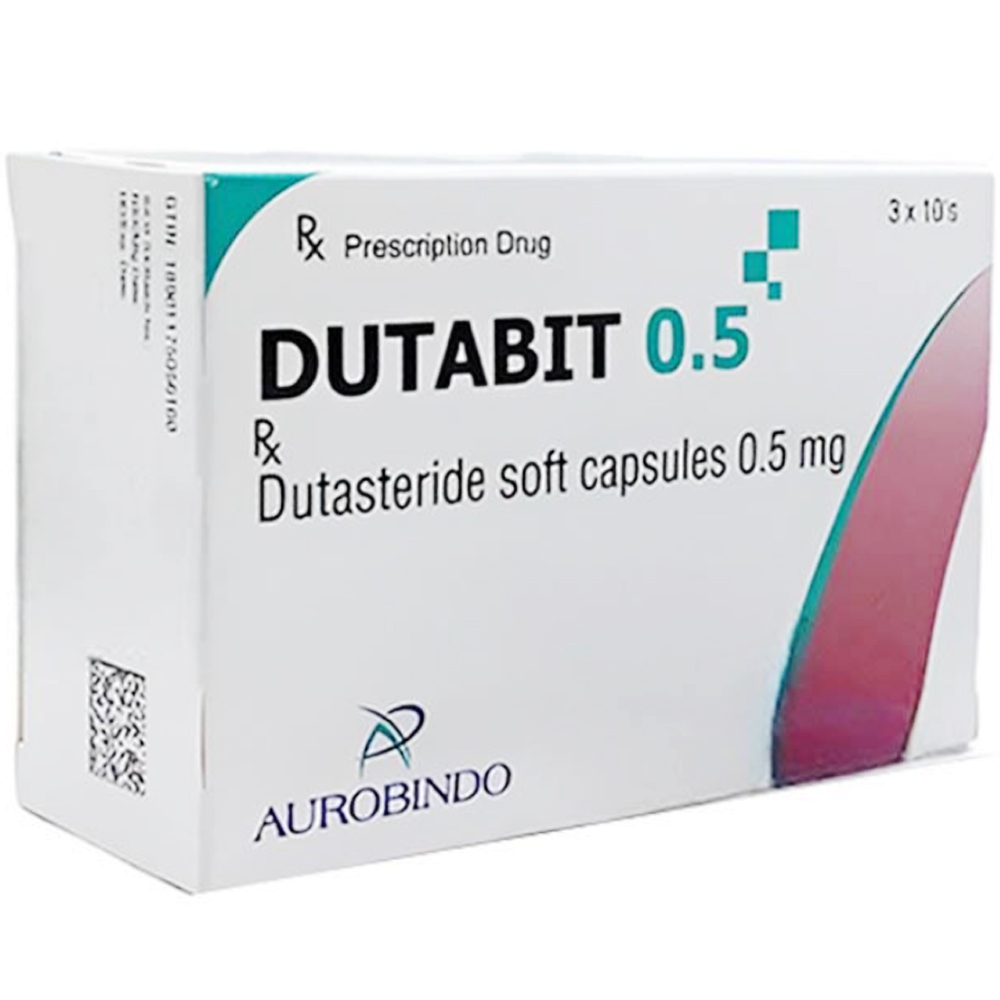 Thuốc Dutabit 0.5 Aurobindo điều trị phì đại tiền liệt tuyến từ trung bình đến nặng (3 vỉ x 10 viên)