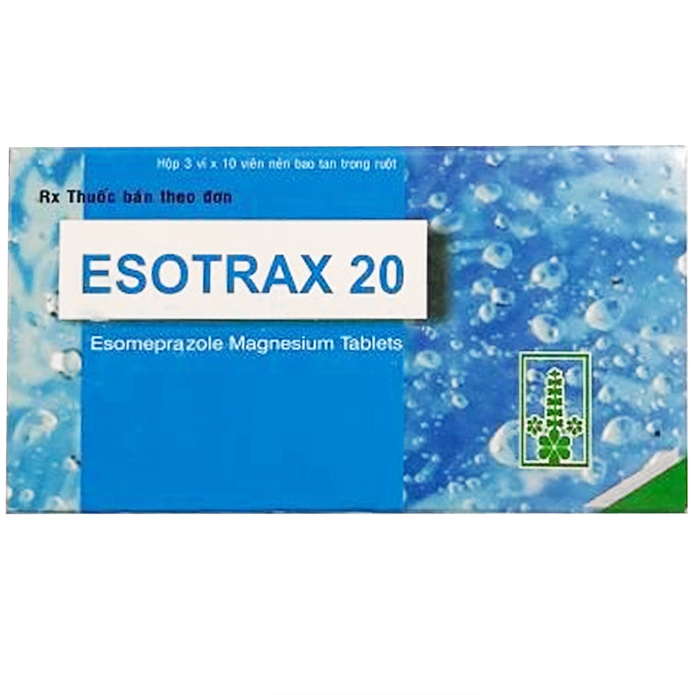 Thuốc Esotrax 20 Mepro điều trị trào ngược dạ dày, thực quản (3 vỉ x 10 viên)