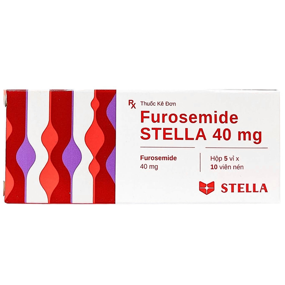 Thuốc Furosemide 40mg Stella điều trị phù phổi cấp, phù do tim, gan, thận (5 vỉ x 10 viên)