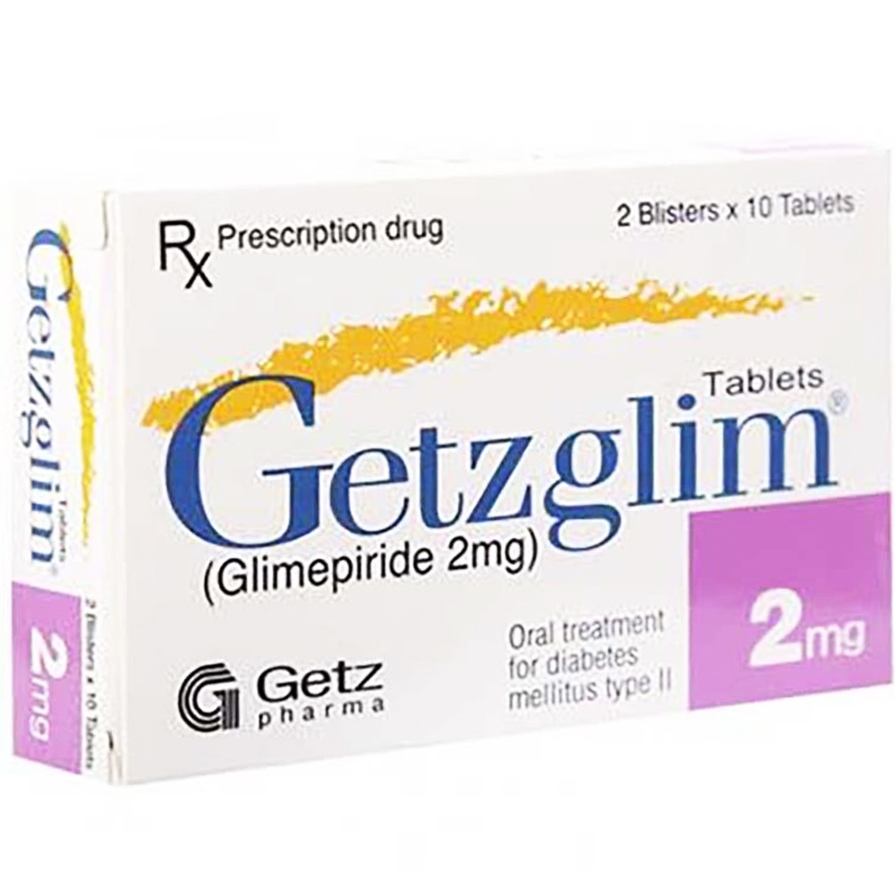 Thuốc Getzglim 2mg hỗ trợ điều trị đái tháo đường tuýp 2 (2 vỉ x 10 viên)