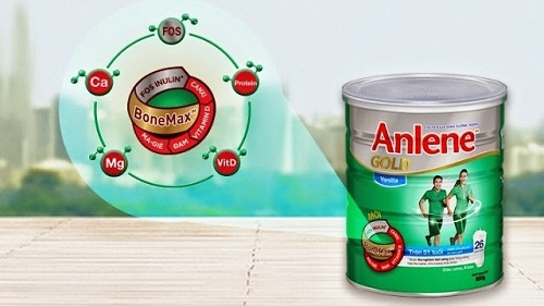 What are the benefits of Anlene milk in preventing bone loss in the elderly?