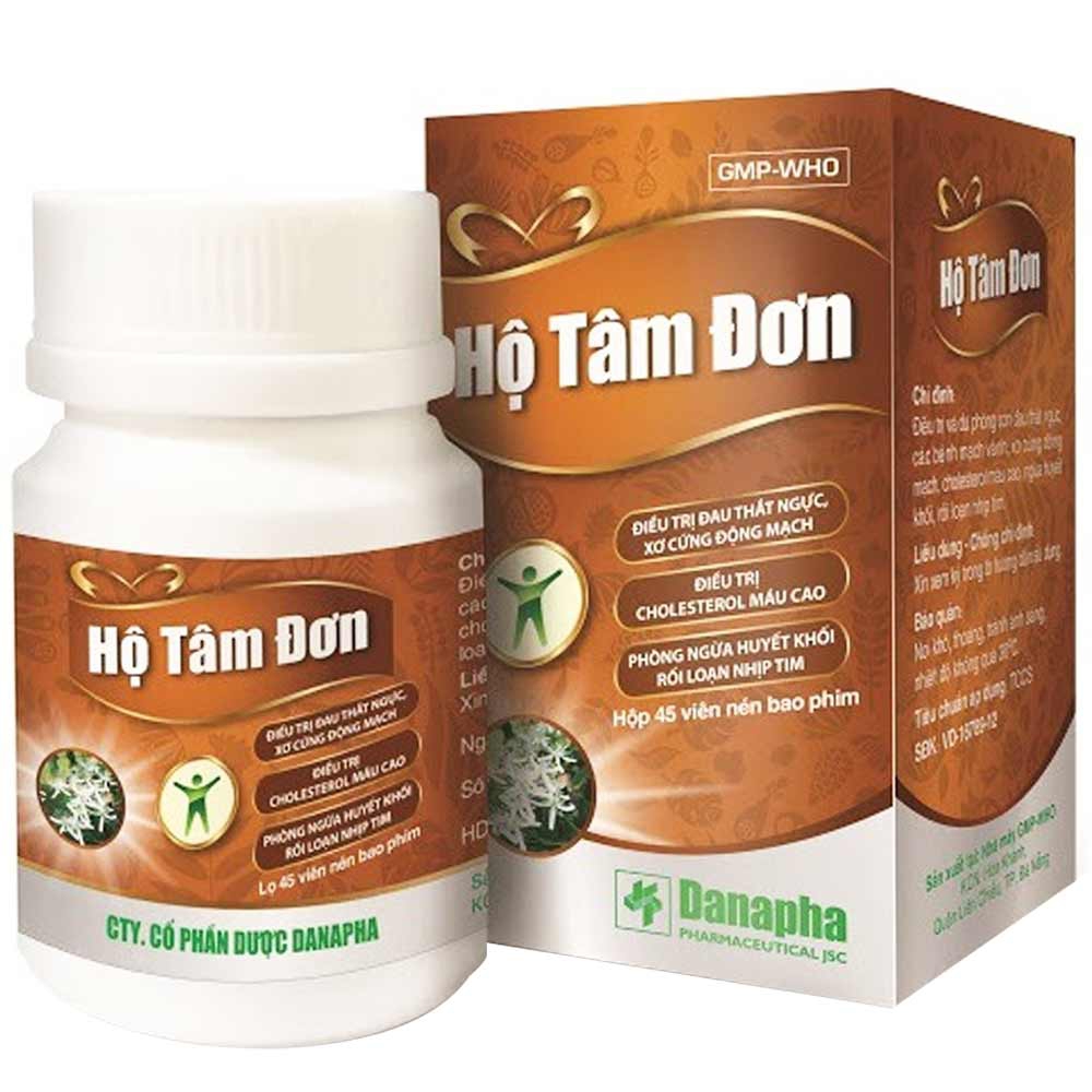 Thuốc Hộ Tâm Đơn Danapha điều trị đau thắt ngực, xơ cứng động mạch (45 viên)