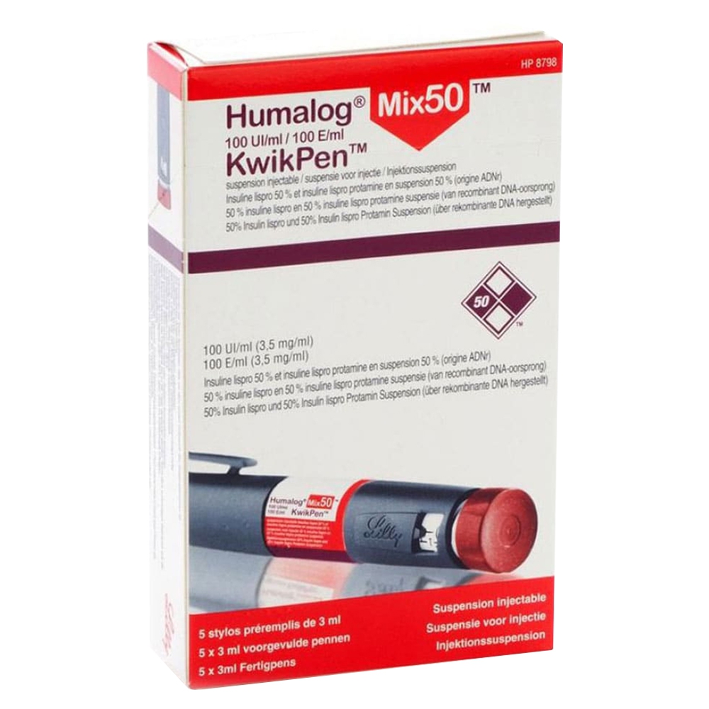 Bút tiêm Humalog Mix 50/50 KwikPen điều trị đái tháo đường (5 cây x 3ml)