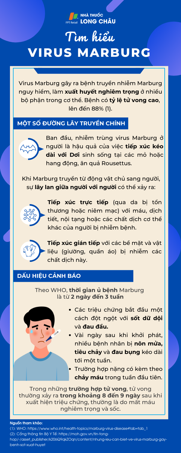 Infographic - Virus Marburg là gì? Đường lây nhiễm và biểu hiện khi nhiễm virus Marburg