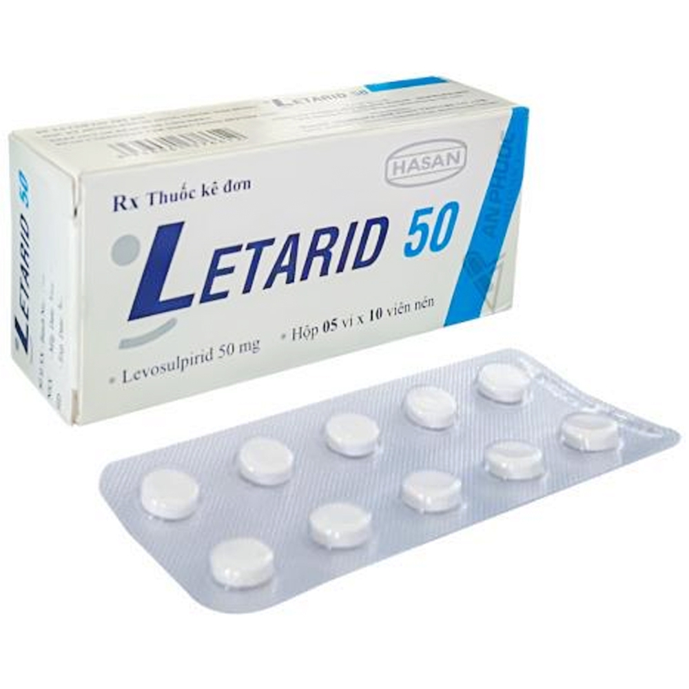 Thuốc Letarid 50 Hasan điều trị trầm cảm nội sinh, trầm cảm phản ứng, rối loạn tâm thần (5 vỉ x 10 viên)