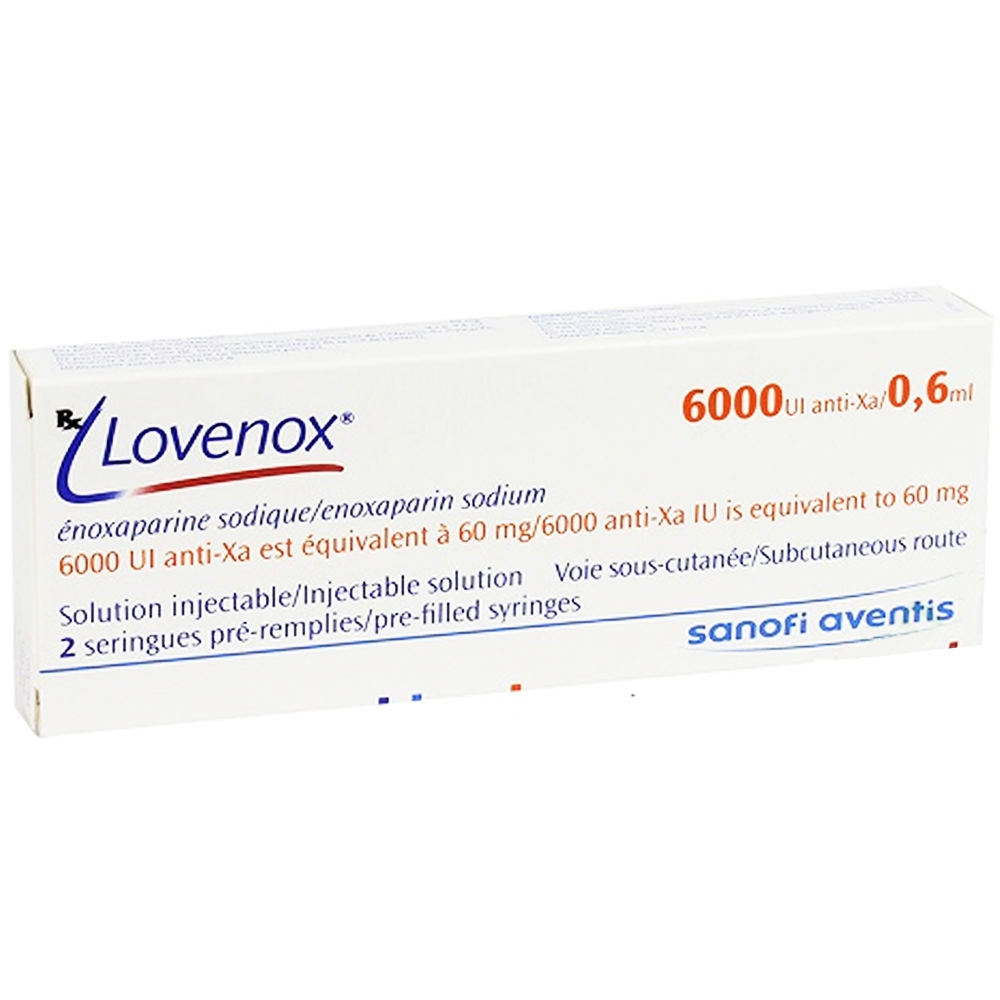 Dung dịch tiêm Lovenox 6000 anti-Xa IU/0.6 ml điều trị dự phòng bệnh thuyên tắc huyết khối tĩnh mạch (2 ống)