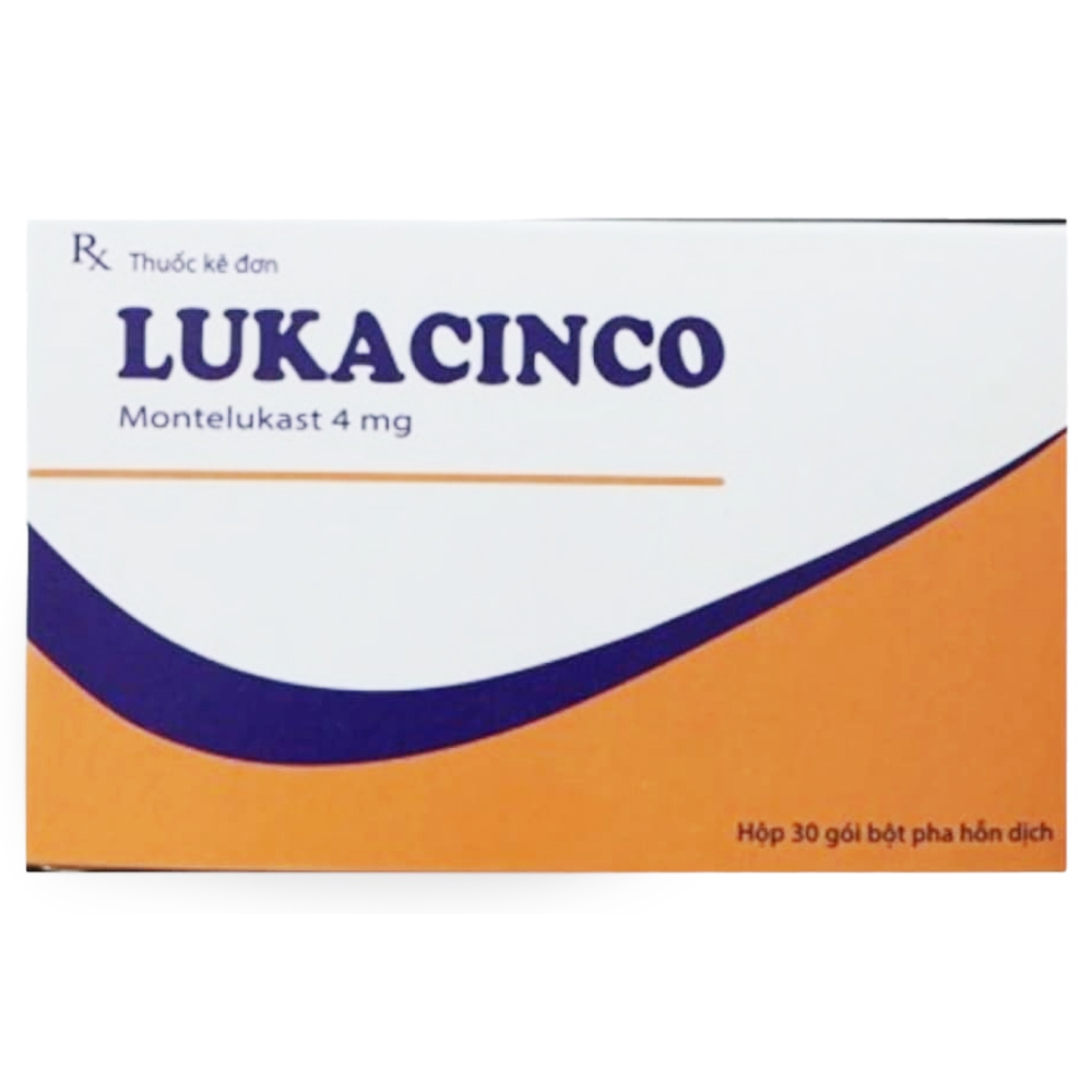 Thuốc bột uống Lukacinco 4mg Hà Nam dự phòng và điều trị hen phế quản mạn tính (30 gói)