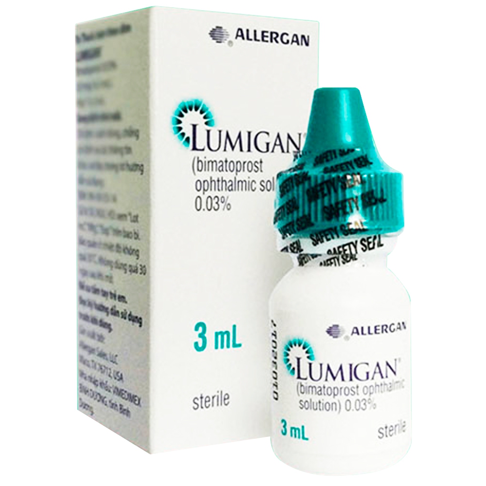 Thuốc nhỏ mắt Lumigan 0.03% Allergan giảm tăng áp suất nội nhãn (3ml)