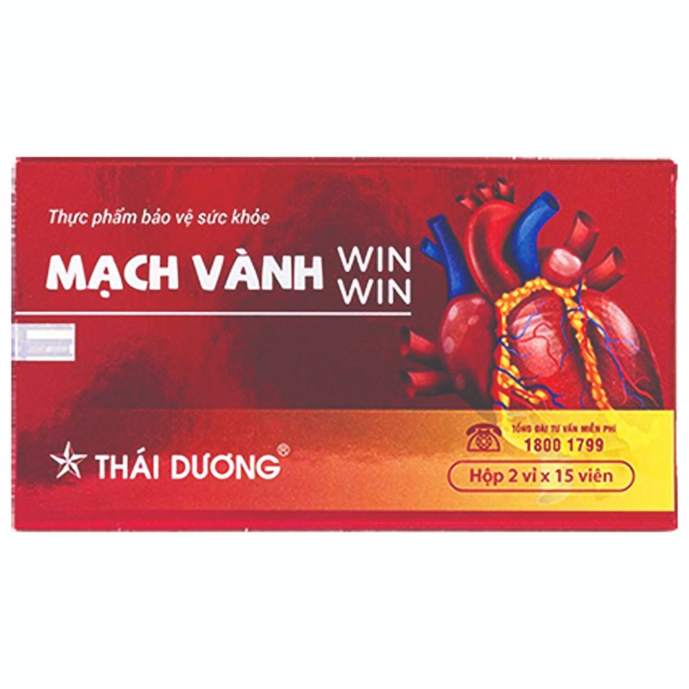 Viên nang cứng Mạch Vành Win Win Thái Dương cải thiện tuần hoàn máu, tăng lưu thông khí huyết ( 2 vỉ x 15 viên)