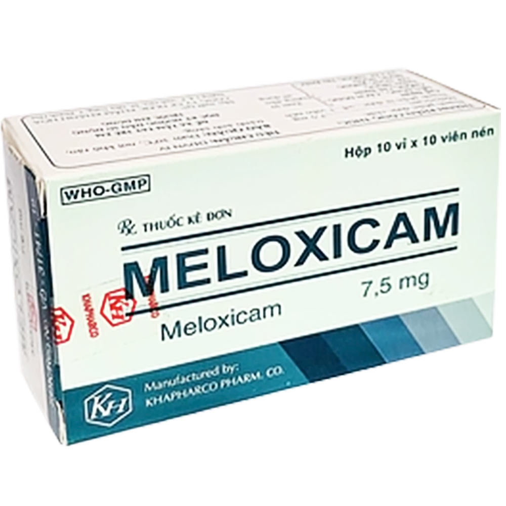 Thuốc Meloxicam 7,5mg Khapharco điều trị thoái hóa khớp, viêm cột sống dính khớp (10 vỉ x 10 viên)