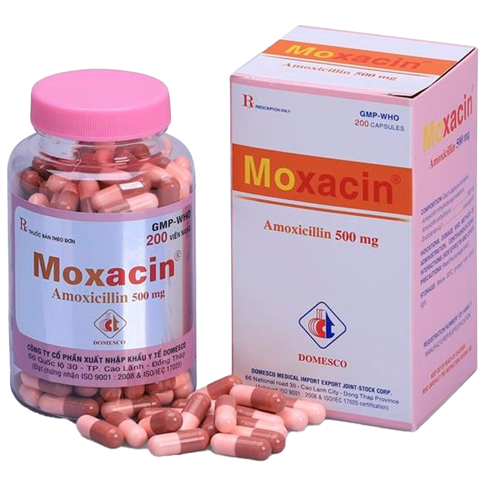 Thuốc Moxacin 500mg Domesco điều trị các trường hợp nhiễm trùng (200 viên)