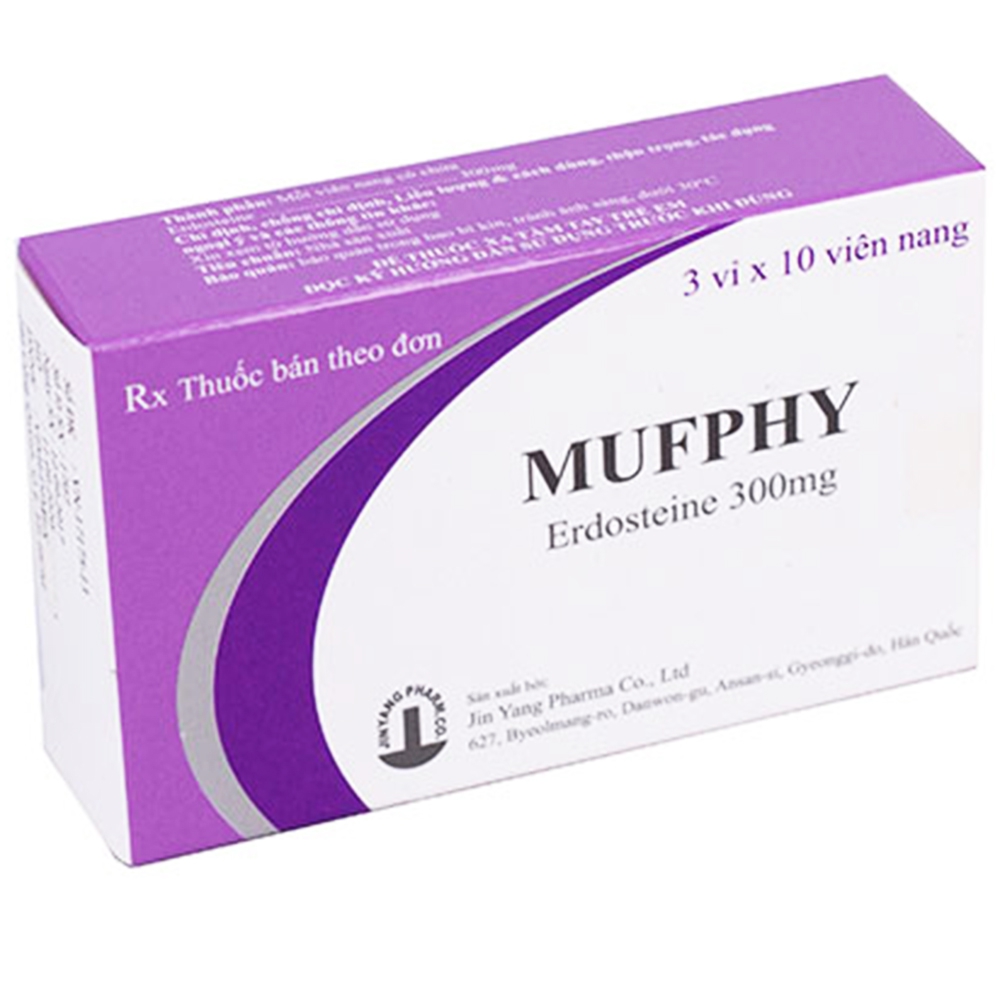 Viên nang cứng Mufphy 300mg Jin Yang Pharm điều trị bệnh hô hấp cấp và mạn tính (3 vỉ x 10 viên)