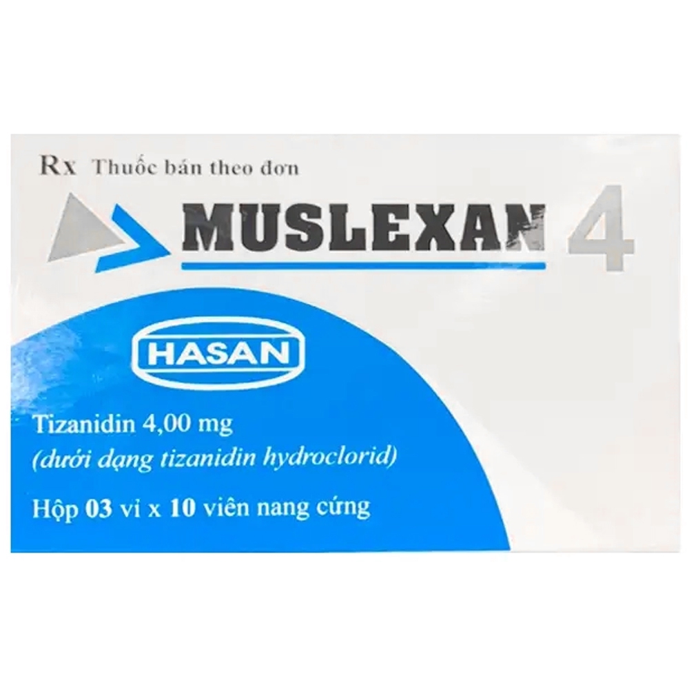 Thuốc Muslexan 4 Hasan điều trị co cơ gây đau do rối loạn chức năng hay tư thế của cột sống, đau thắt lưng (3 vỉ x 10 viên)