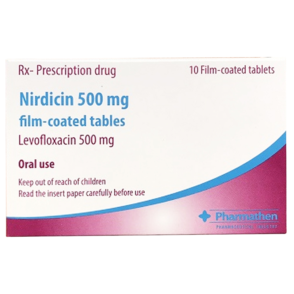 Thuốc Nirdicin 500mg Pharmathen điều trị viêm phổi, viêm thận - bể thận, viêm tuyến tiền liệt (10 viên)