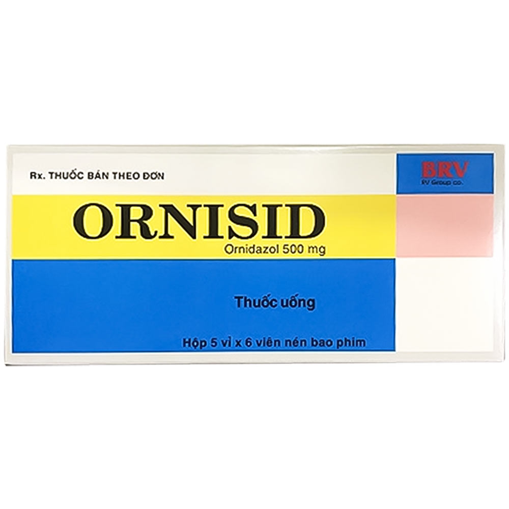 Thuốc Ornisid 500mg BRV điều trị nhiễm khuẩn do vi khuẩn, nhiễm ký sinh trùng (5 vỉ x 6 viên)