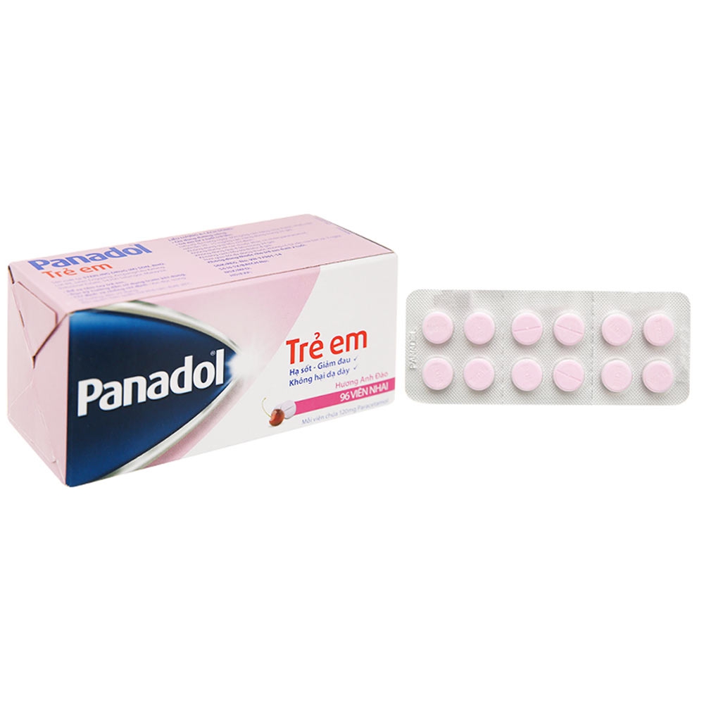 Viên nhai Panadol trẻ em 250mg GSK giảm đau, hạ sốt, điều trị đau đầu, đau cơ (8 vỉ x 12 viên)