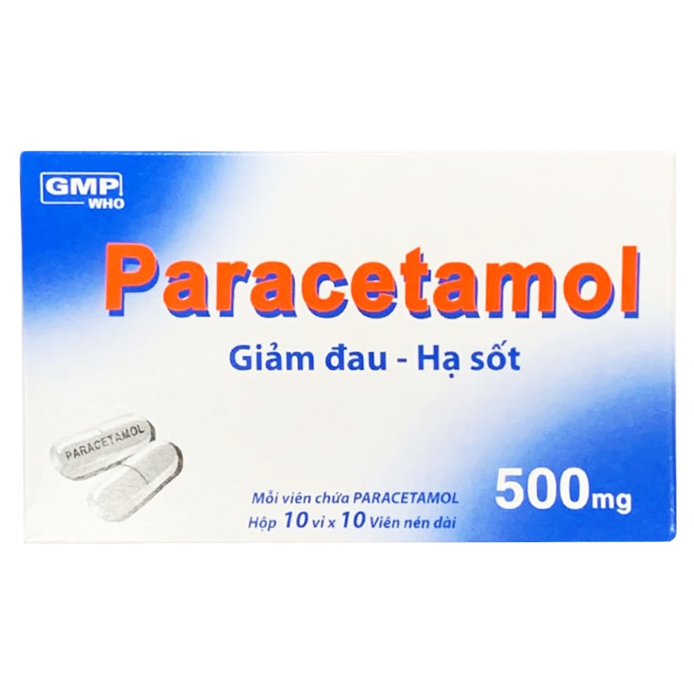 Thuốc Paracetamol 500mg Mediplantex giảm đau, hạ sốt (10 vỉ x 10 viên)