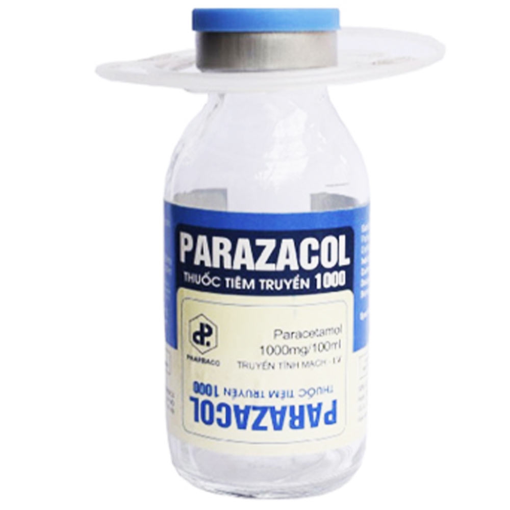 Thuốc tiêm truyền Parazacol 1000 Pharbaco điều trị sốt, đau ở mức độ nhẹ và vừa (100ml)