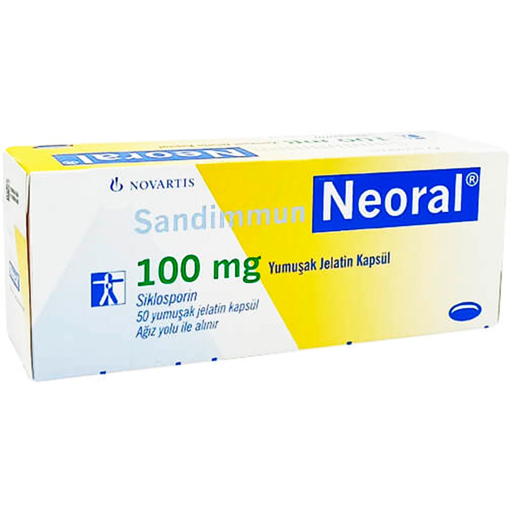 Thuốc Sandimmun Neoral 100mg Novartis chống thải ghép sau khi ghép tạng, cấy ghép tế bào gốc, tủy xương (5 vỉ x 10 viên)