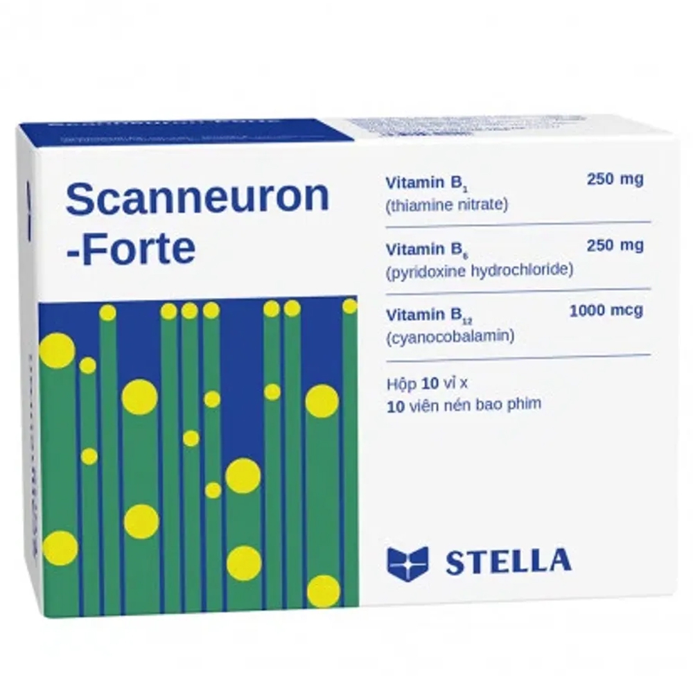 Thuốc Scanneuron-Forte Stella điều trị hỗ trợ các rối loạn về hệ thần kinh (10 vỉ x 10 viên)