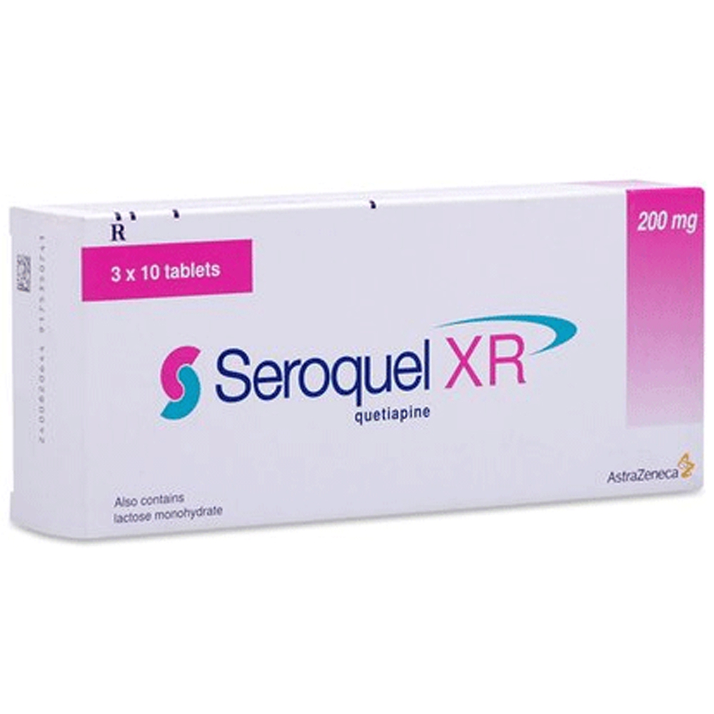 Thuốc Seroquel XR 200mg AstraZeneca điều trị các rối loạn tâm thần (3 vỉ x 10 viên)