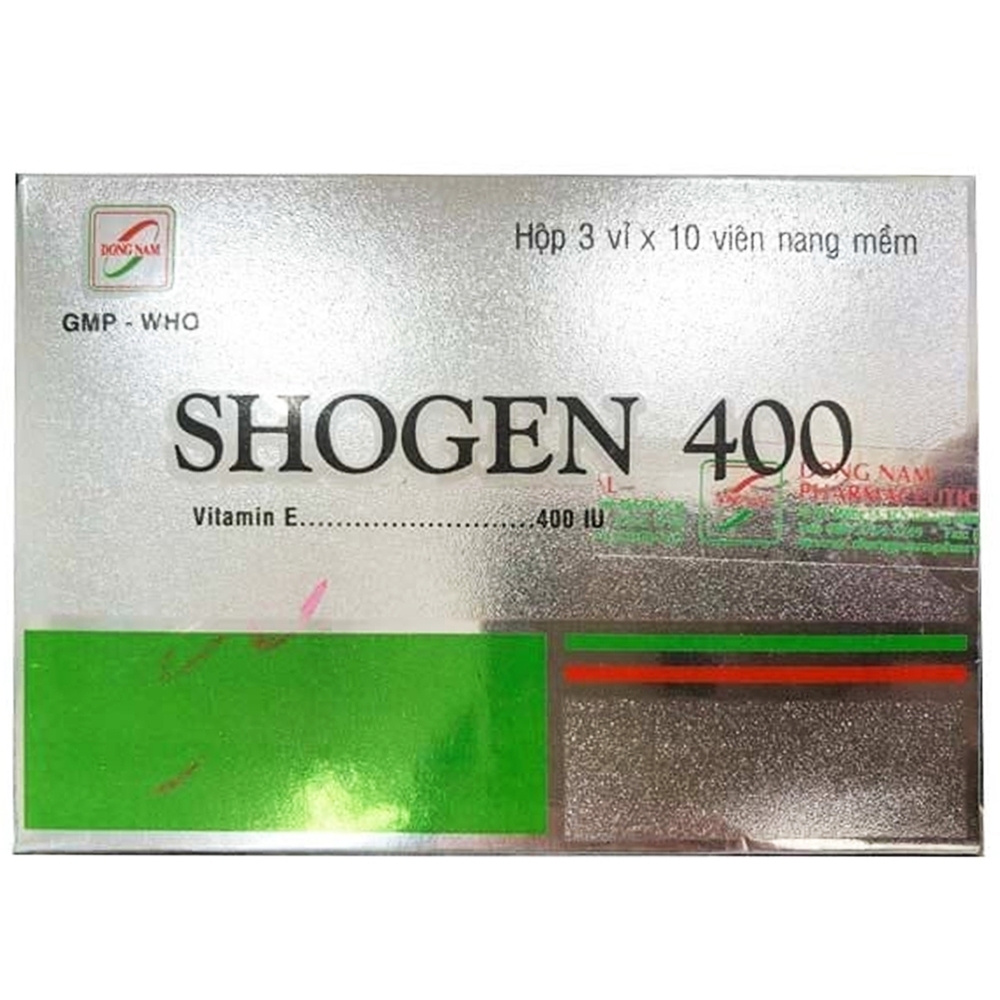 Thuốc Shogen 400 Đông Nam điều trị và phòng tình trạng thiếu vitamin E (3 vỉ x 10 viên)