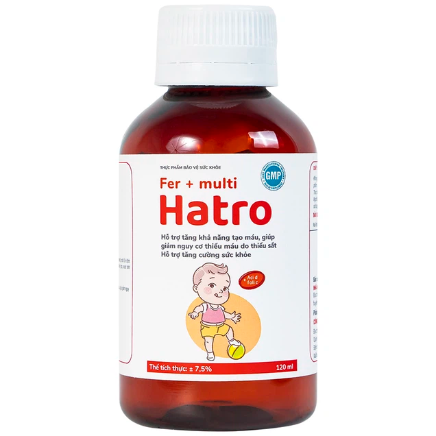 Siro Fer + Multi Hatro bổ sung sắt và vitamin nhóm B cho cơ thể (120ml)