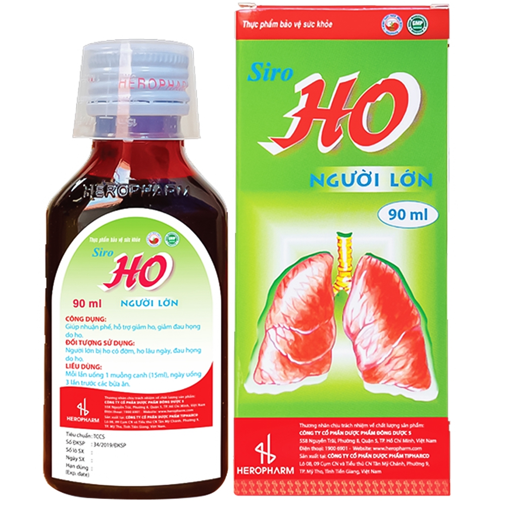 Siro ho người lớn Heropharm giúp nhuận phế, hỗ trợ giảm ho (90ml)