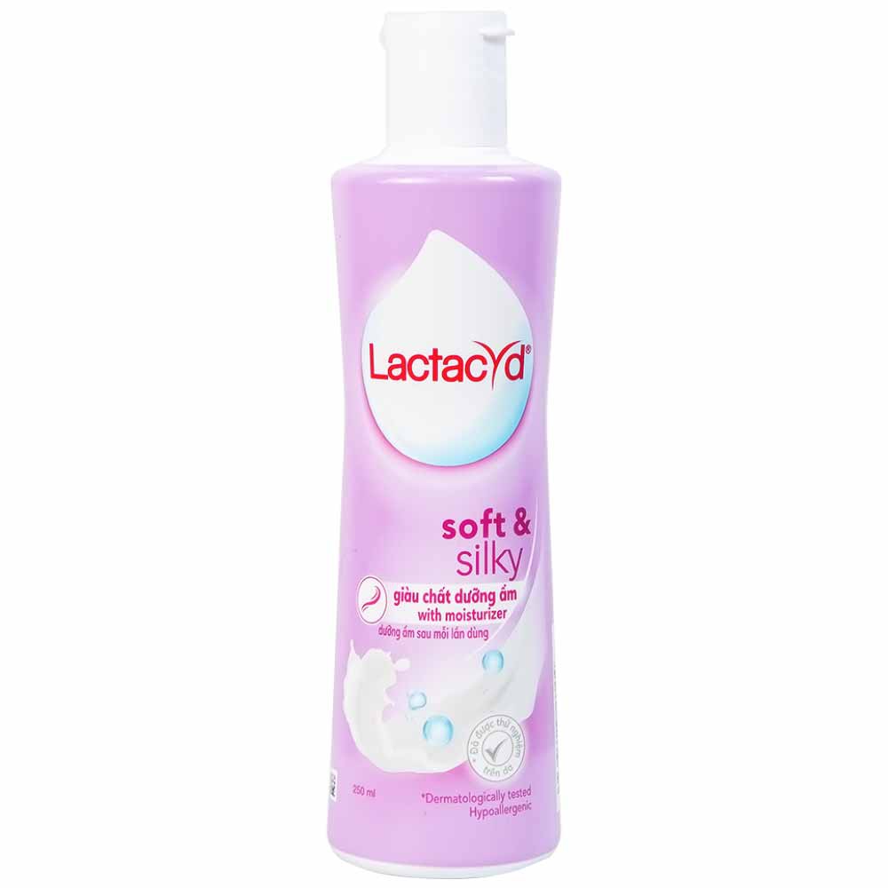 Dung dịch vệ sinh phụ nữ Lactacyd Soft And Silky hỗ trợ dưỡng ẩm, ngăn ngừa khô rát (250ml)