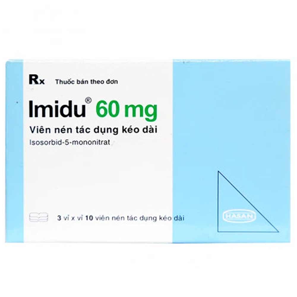 Thuốc Imidu 60mg Hasan điều trị dự phòng cơn đau thắt ngực (3 vỉ x 10 viên)