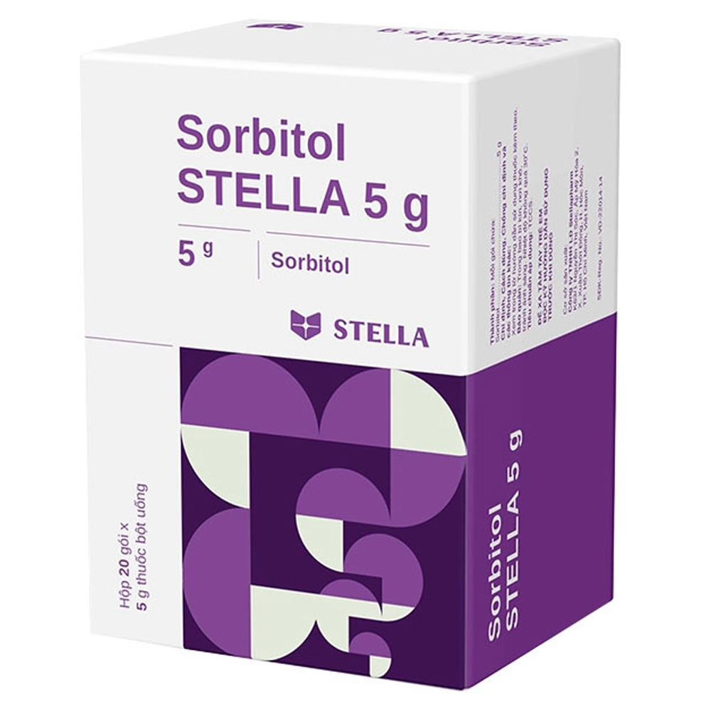 Thuốc bột Sorbitol Stella 5g điều trị táo bón, khó tiêu (20 gói x 5g)