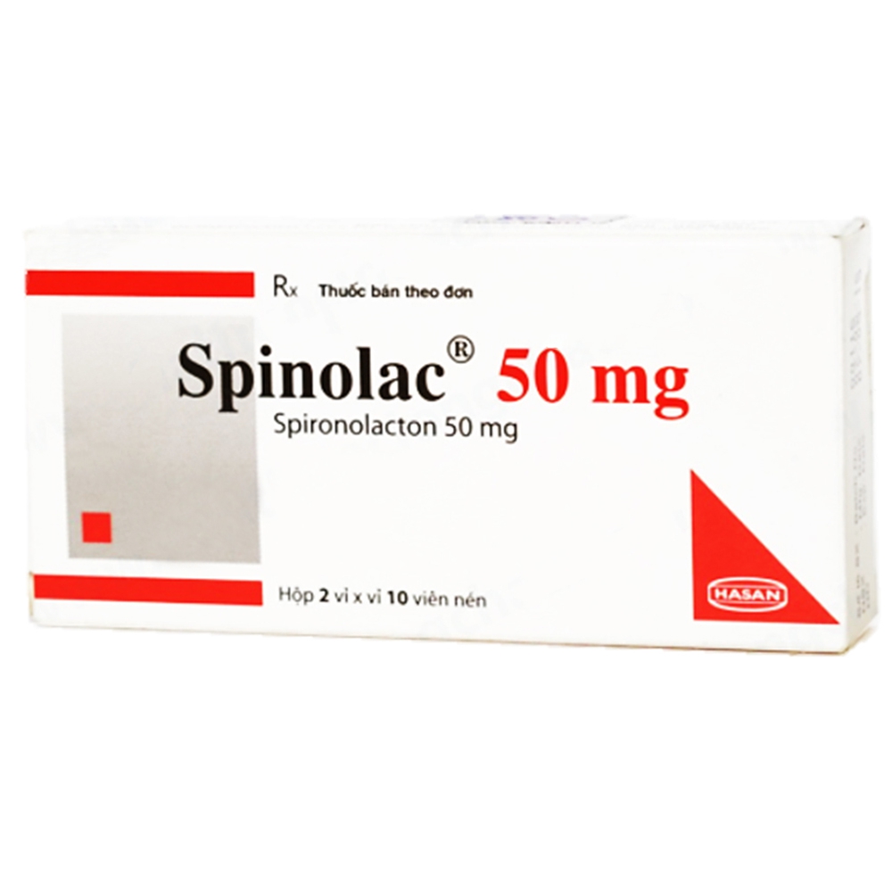 Thuốc Spinolac 50mg Hasan điều trị phù do tim sung huyết (2 vỉ x 10 viên) 