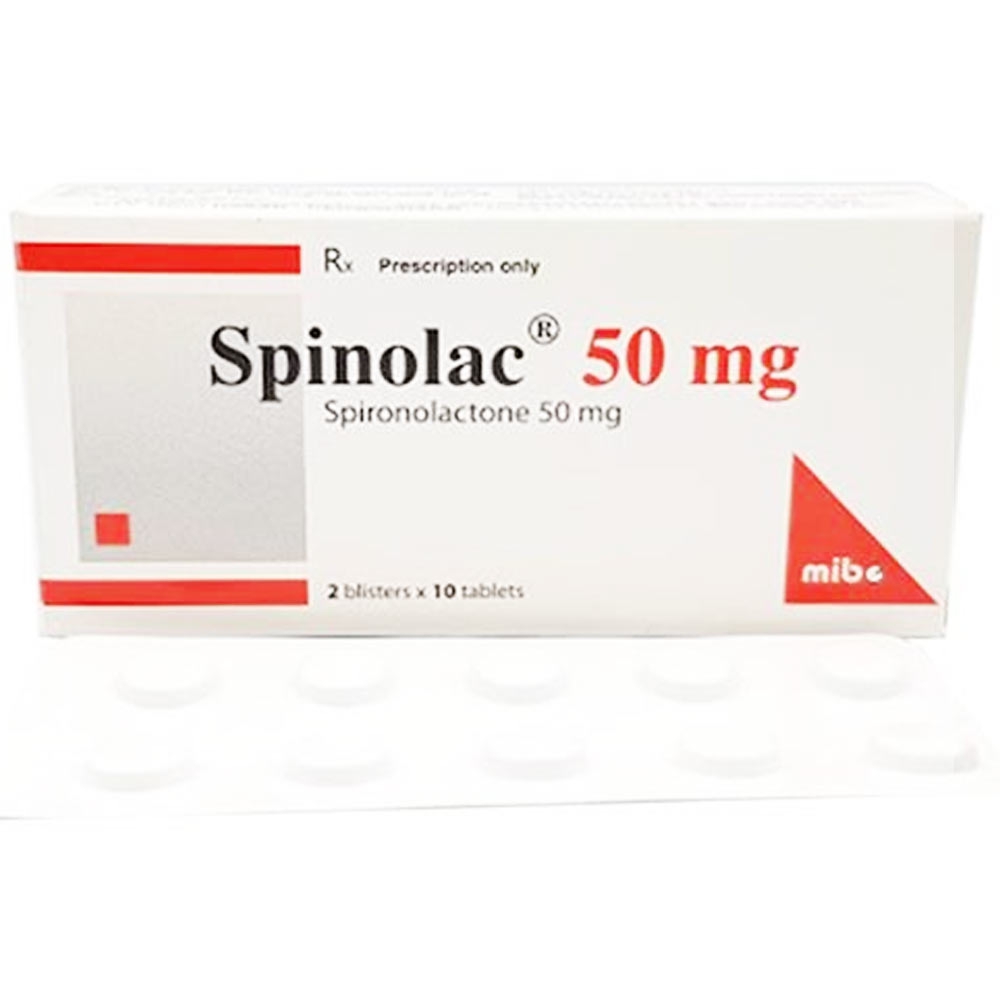 Thuốc Spinolac 50mg Hasan điều trị tiền phẫu thuật cho bệnh nhân cường Aldosterone (3 vỉ x 10 viên)