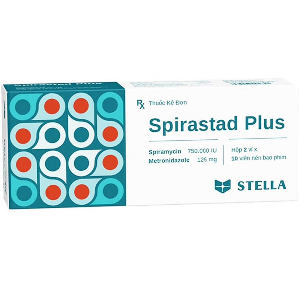 Thuốc Spirastad Plus Stella điều trị nhiễm khuẩn răng, miệng (2 vỉ x 10 viên)