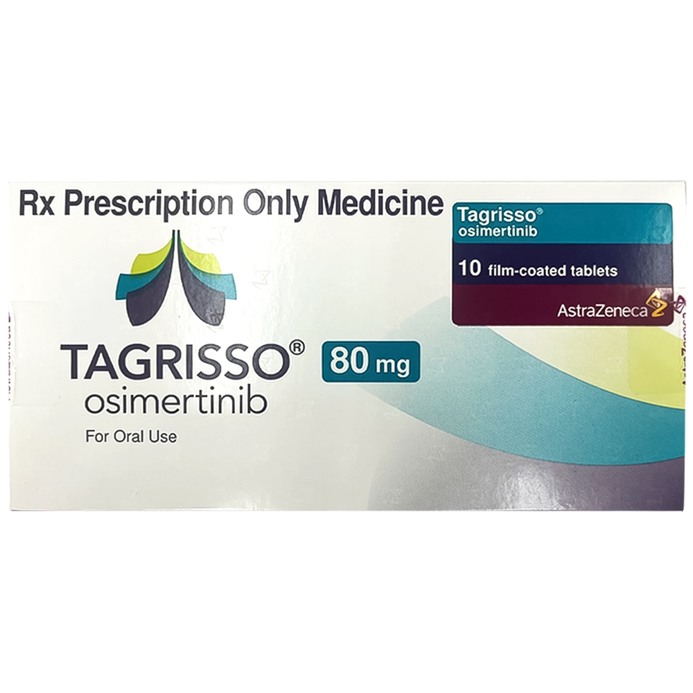 Thuốc Osimertinib 80mg AstraZeneca điều trị ung thư phổi không tế bào nhỏ (1 vỉ x 10 viên)