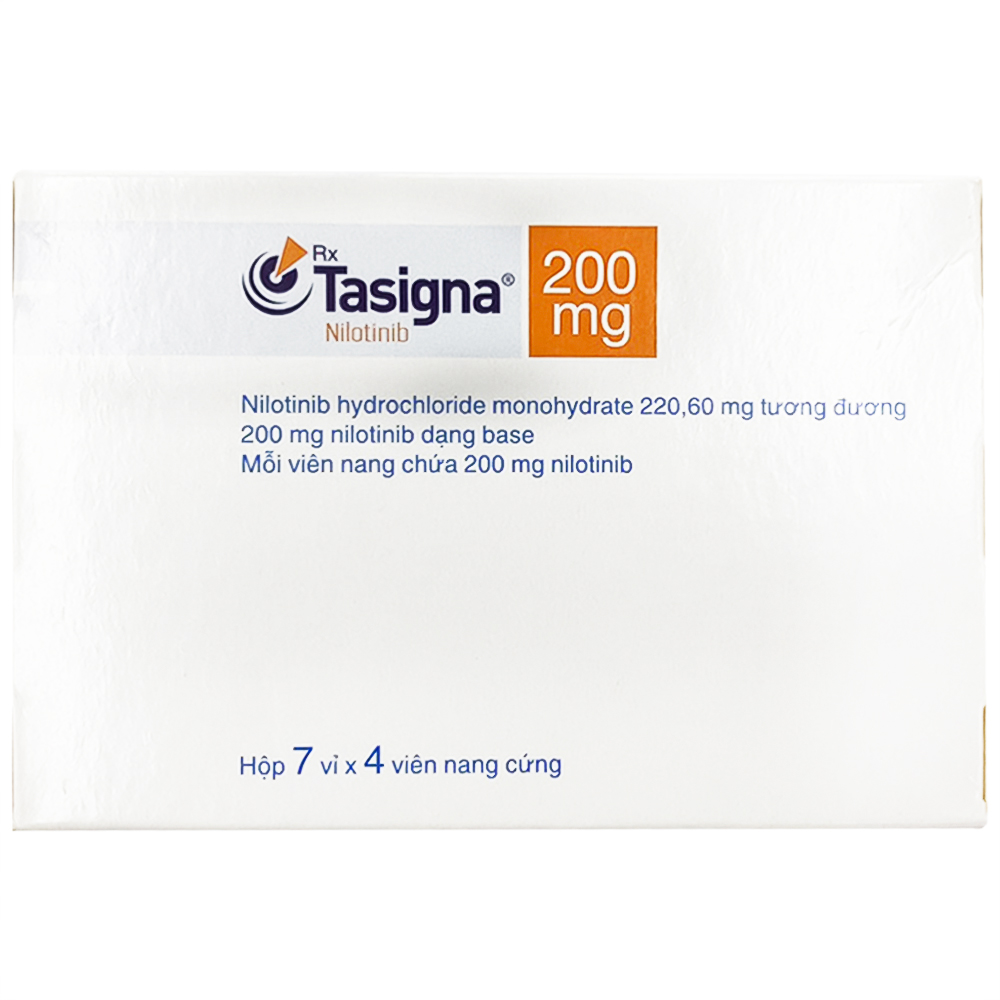 Thuốc Tasigna 200mg Novartis điều trị bạch cầu tủy mạn (7 vỉ x 4 viên)