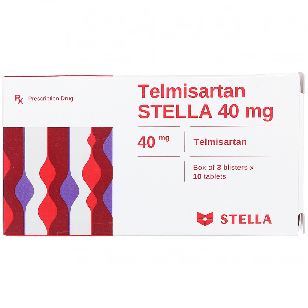 Thuốc Telmisartan Stella 40mg điều trị tăng huyết áp và phòng ngừa các bệnh tim mạch (4 vỉ x 7 viên)