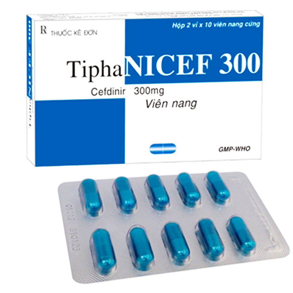 Thuốc TiphaNicef 300 Tipharco điều trị các nhiễm khuẩn thể nhẹ và vừa (2 vỉ x 10 viên)