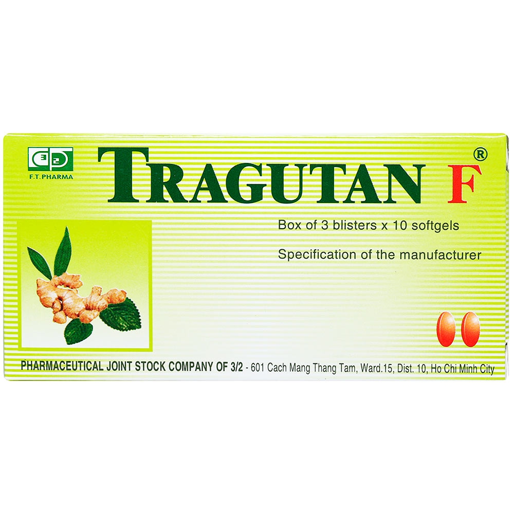 Thuốc Tragutan F Dược 3-2 điều trị các chứng ho, sát trùng đường hô hấp (3 vỉ x 10 viên)