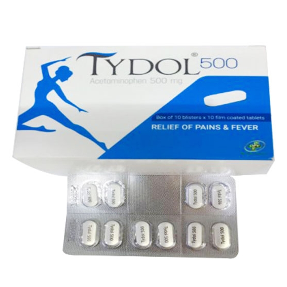 Thuốc Tydol 500 OPV giảm đau và hạ sốt từ nhẹ đến vừa (10 vỉ x 10 viên)