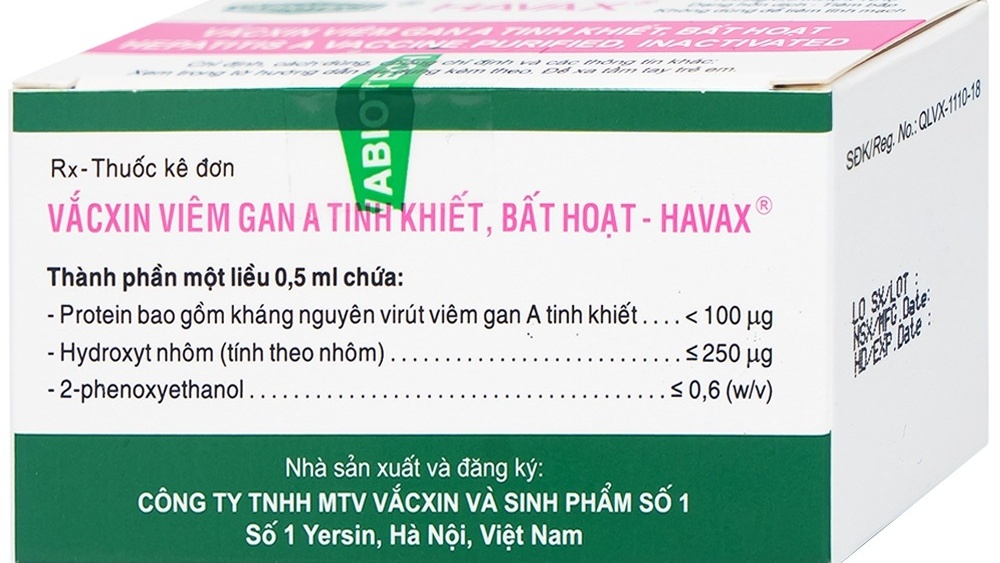 Vắc xin Havax 0,5ml (Việt Nam) phòng bệnh viêm gan A