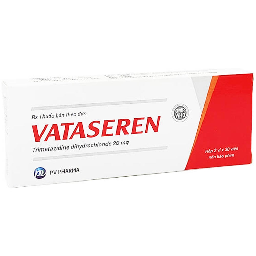 Thuốc Vataseren 20mg PV Pharma điều trị triệu chứng đau thắt ngực ổn định (2 vỉ x 30 viên)